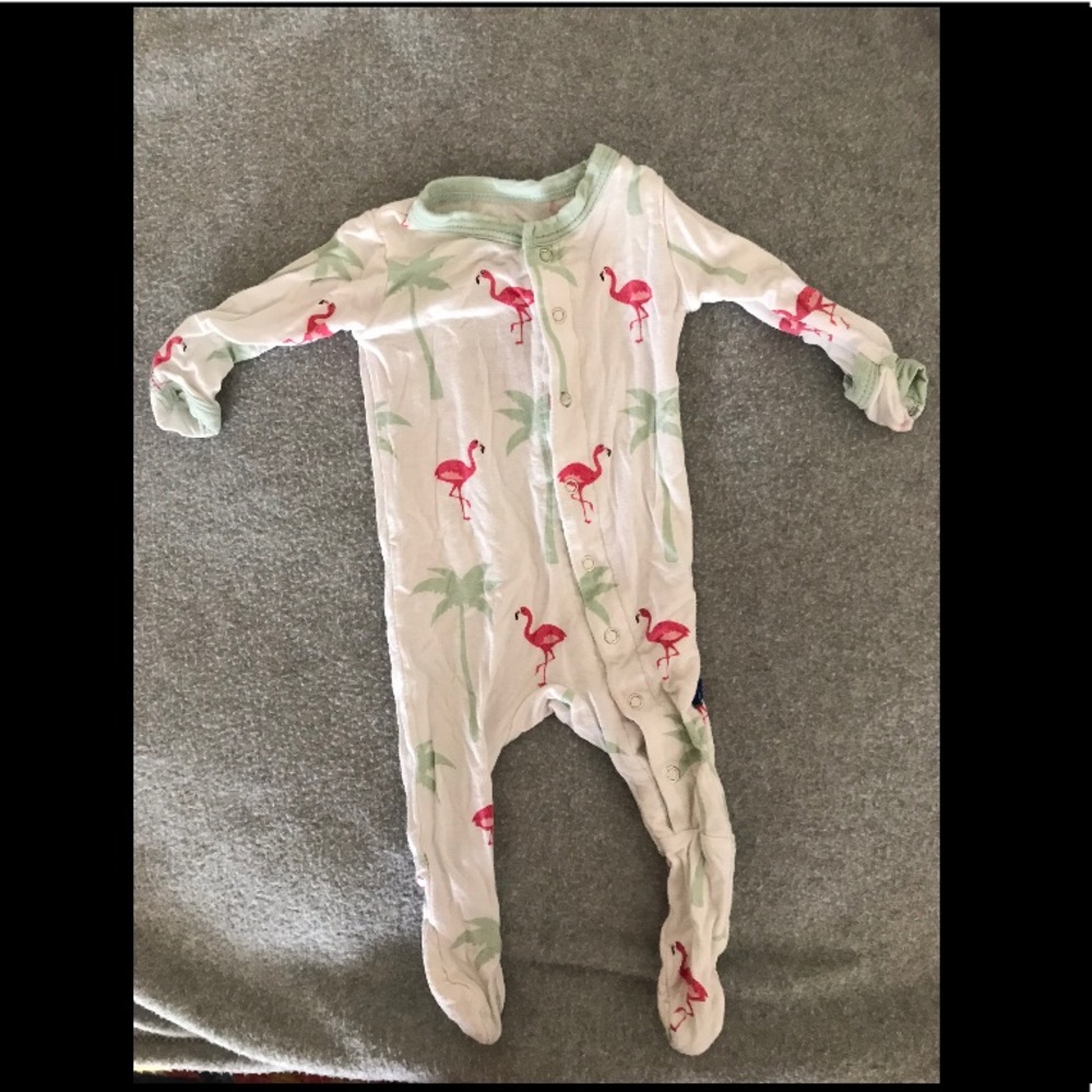Kickee pants gently used newborn footed pjs